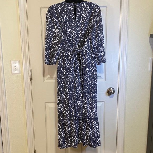 Isabel Maternity Navy and White Long Sleeve Dress XXL - Picture 2 of 6